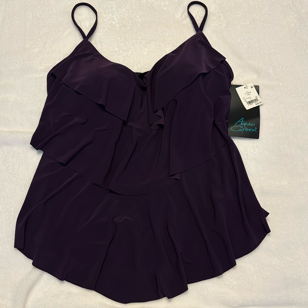 Swim Top/Tank/Tankini - Plum/Dark Purple Size XL 16/18